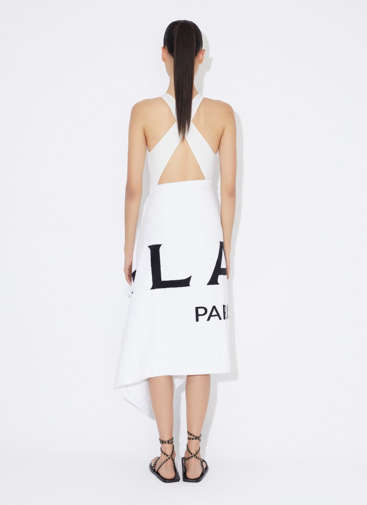 FALDA TOALLA DE RIZO DE ALGODÓN ALAÏA BLANCO FALDA TOALLA DE RIZO DE ALGODÓN